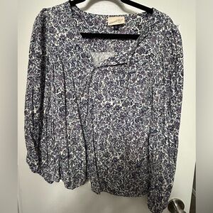 Purple and Blue Floral Top